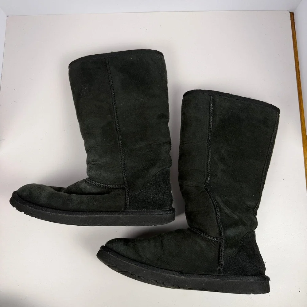 UGG Australia Classic Tall Winter Women Boots Black Sheepskin 5815